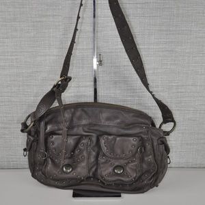 Linea Pelle Brown Studded Crossbody Bag